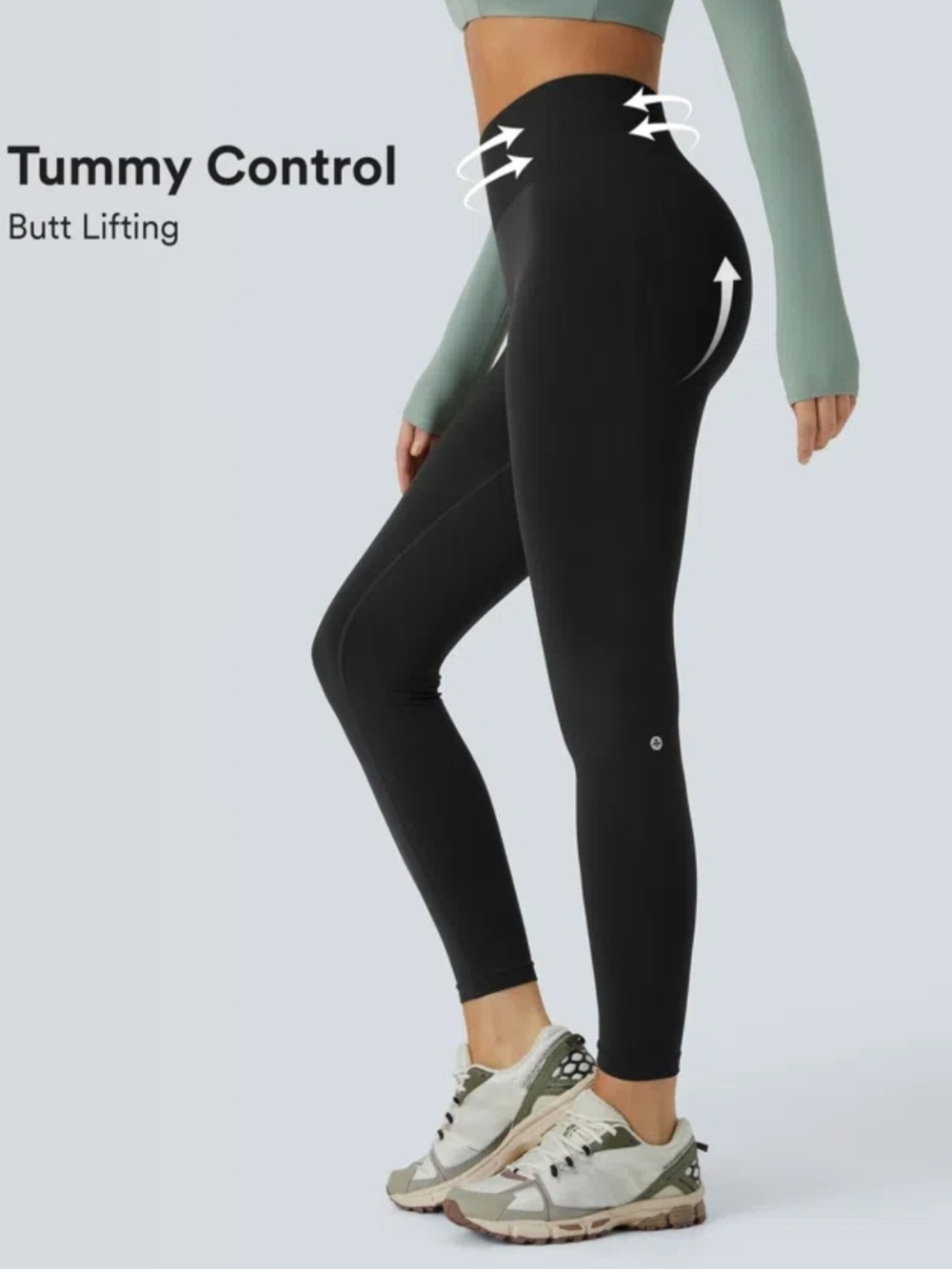 Halara Oneform High-Waist Tummy Control Black Leggings